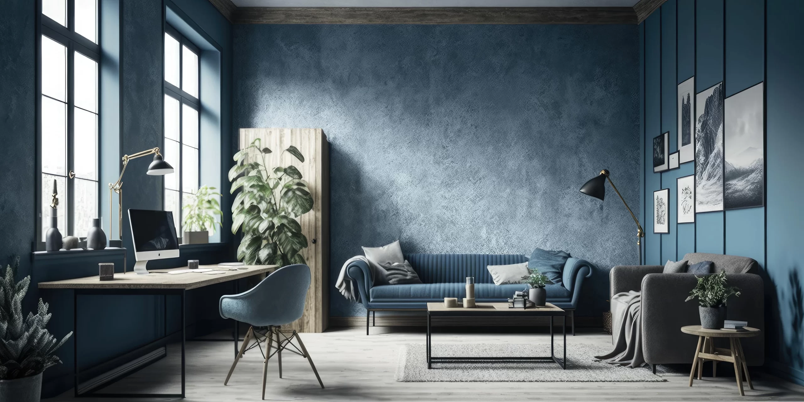 blue gray white color interior decor ideas 2
