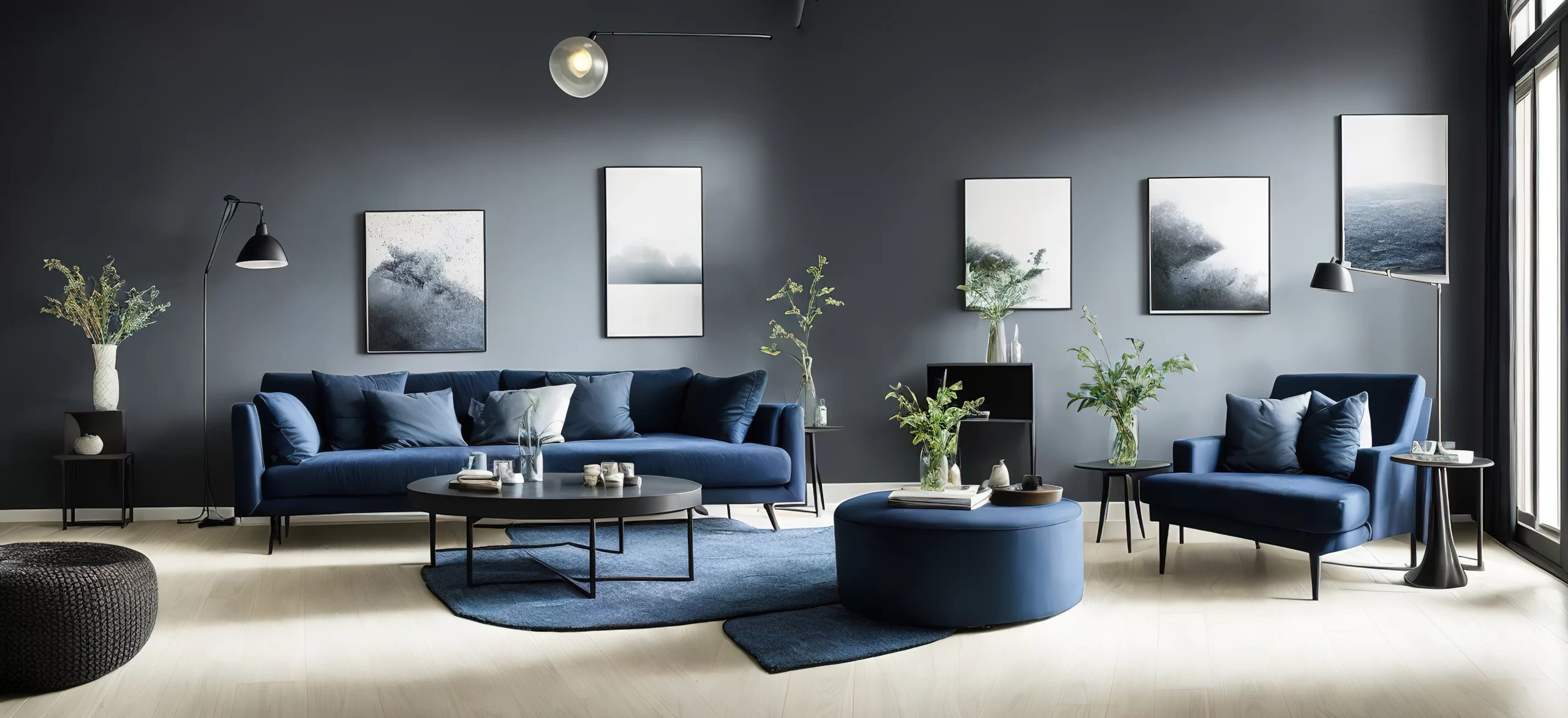 blue gray white color interior decor ideas 3